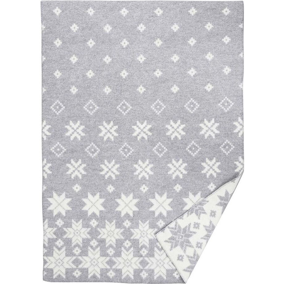 KLIPPAN - SNOWFALL - GRIJS - PLAID - 130X180 afbeelding 1