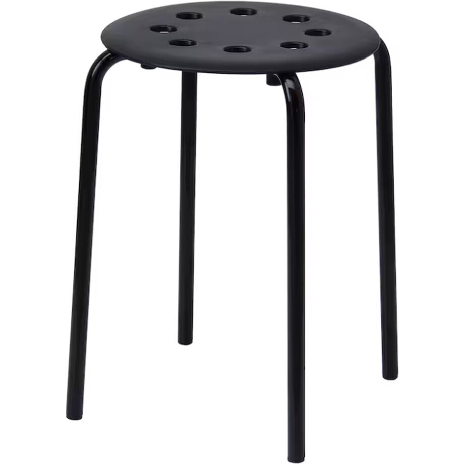 Ikea MARIUS Kruk, Stapelstoel, zwart, 45 cm Ikea MARIUS Kruk, Stapelstoel, zwart, 45 cm afbeelding 1
