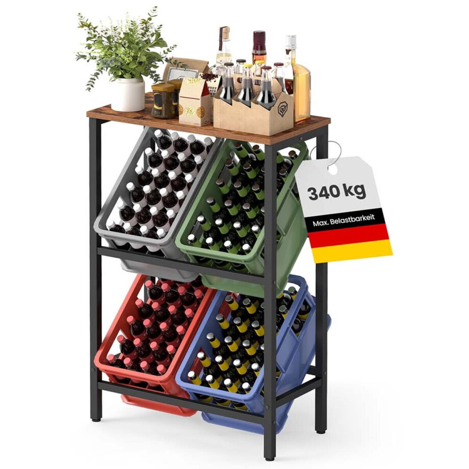 Drankkrattenrek – 2 niveaus – Voor 4 kratten Drankkrattenrek – 2 niveaus – Voor 4 kratten afbeelding 1