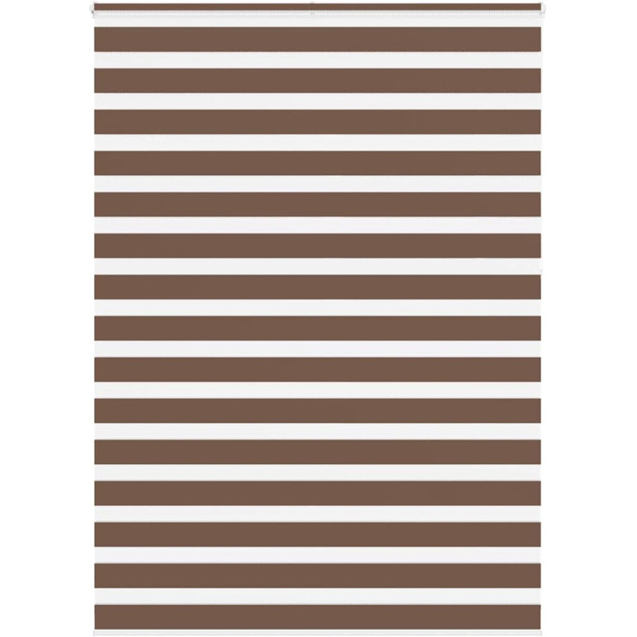 vidaXL - Zebra - rolgordijn - 165x230 - cm - stofbreedte - 160,9cm - polyester - bruin afbeelding 1