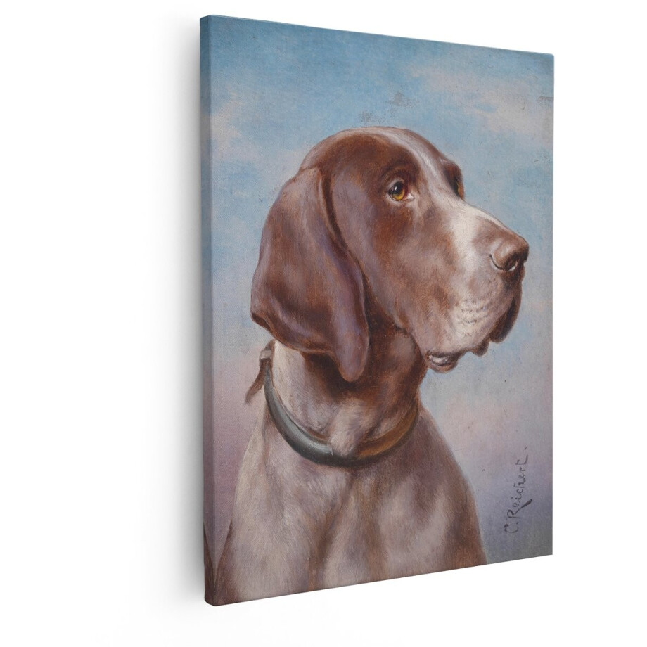 Artaza Canvas Schilderij Hond - 40x50 cm - Wanddecoratie Duitse Korthaar - Muurdecoratie Dieren - Schilderijen Op Canvas Portret afbeelding 1