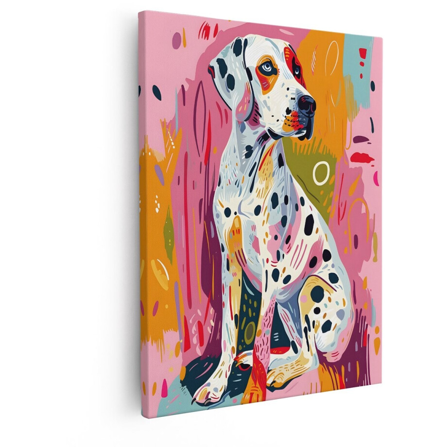 Artaza Canvas Schilderij Dalmatiër - 80x100 cm - Wanddecoratie Abstract - Muurdecoratie Hond - Decoratie Kleurrijk Modern - Roze Artaza Canvas Schilderij Dalmatiër - 80x100 cm - Wanddecoratie Abstract - Muurdecoratie Hond - Decoratie Kleurrijk Modern - Roze afbeelding 1