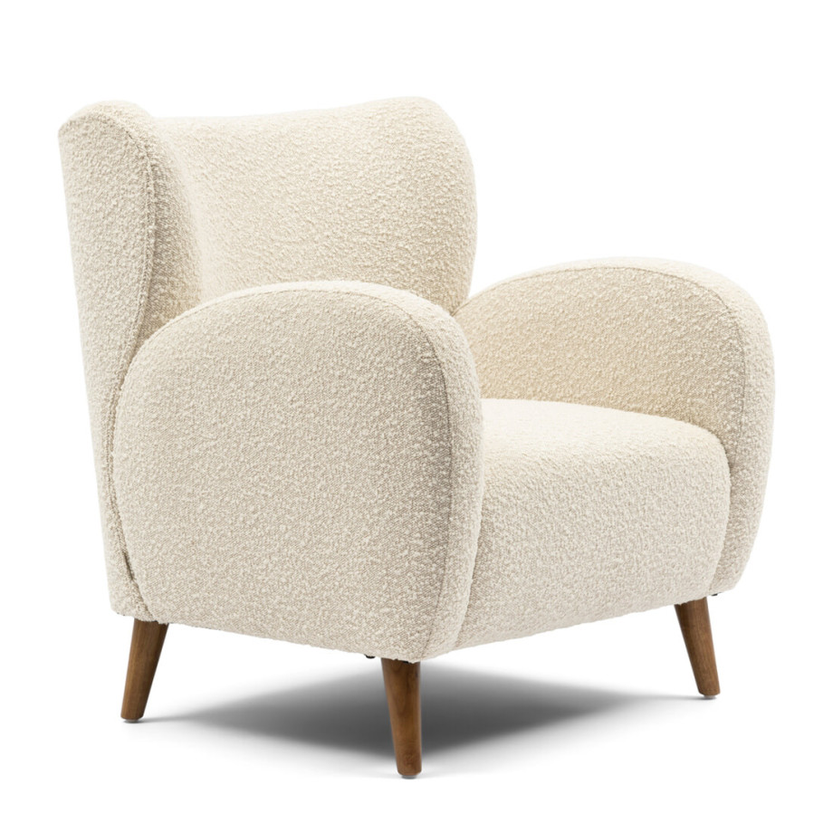 Rivièra Maison Fauteuil 'La Contessina' Bouclé, kleur Wit Zand afbeelding 1