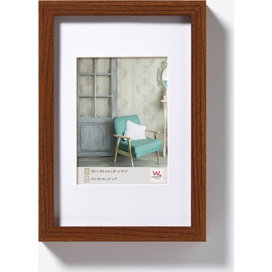 Walther Stockholm - MDF Houten lijst- Fotoformaat 20x30 cm - Walnoot Walther Stockholm - MDF Houten lijst- Fotoformaat 20x30 cm - Walnoot afbeelding 1