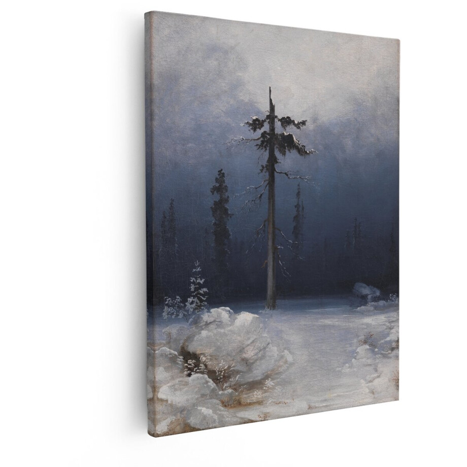 Artaza Canvas Schilderij Winterlandschap - 40x50 cm - Wanddecoratie Boom - Muurdecoratie Bos - Decoratie Natuur Schemering Artaza Canvas Schilderij Winterlandschap - 40x50 cm - Wanddecoratie Boom - Muurdecoratie Bos - Decoratie Natuur Schemering afbeelding 1