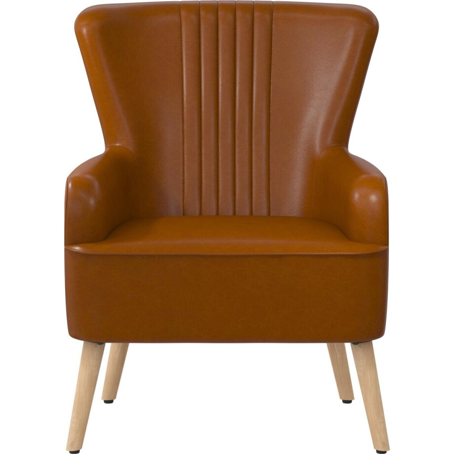 Wynn-Beklede Accent Stoel in Kunstleer Camel afbeelding 1