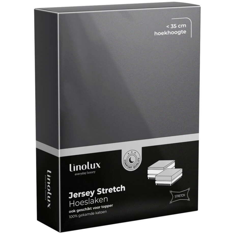 Linolux (topper) Hoeslaken Jersey Dark Grey 140x200 afbeelding 1