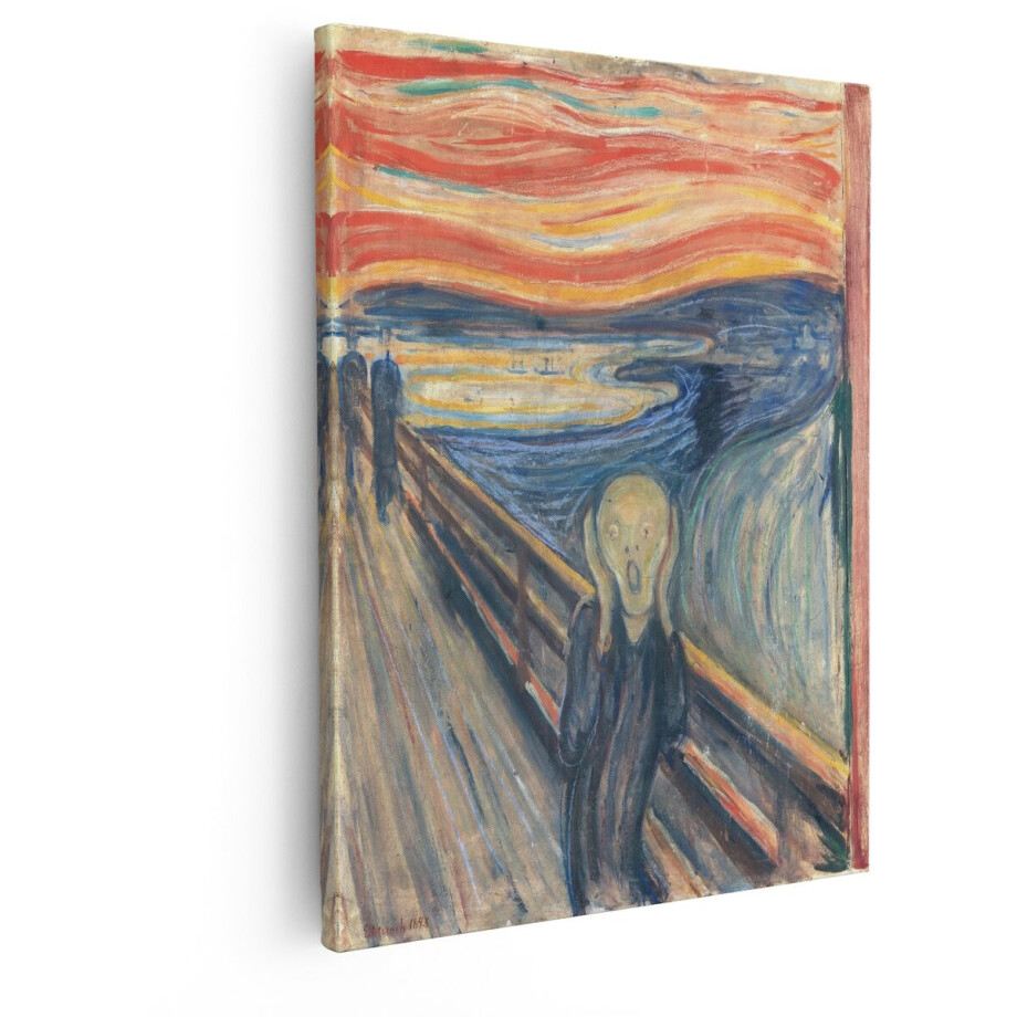 Artaza Canvas Schilderij Het Iconische Schilderij de Schreeuw van Edvard Munch - een Symbool van Angst - 40x50 cm - Wanddecoratie Woonkamer - Schilderijen - Muurdecoratie afbeelding 1