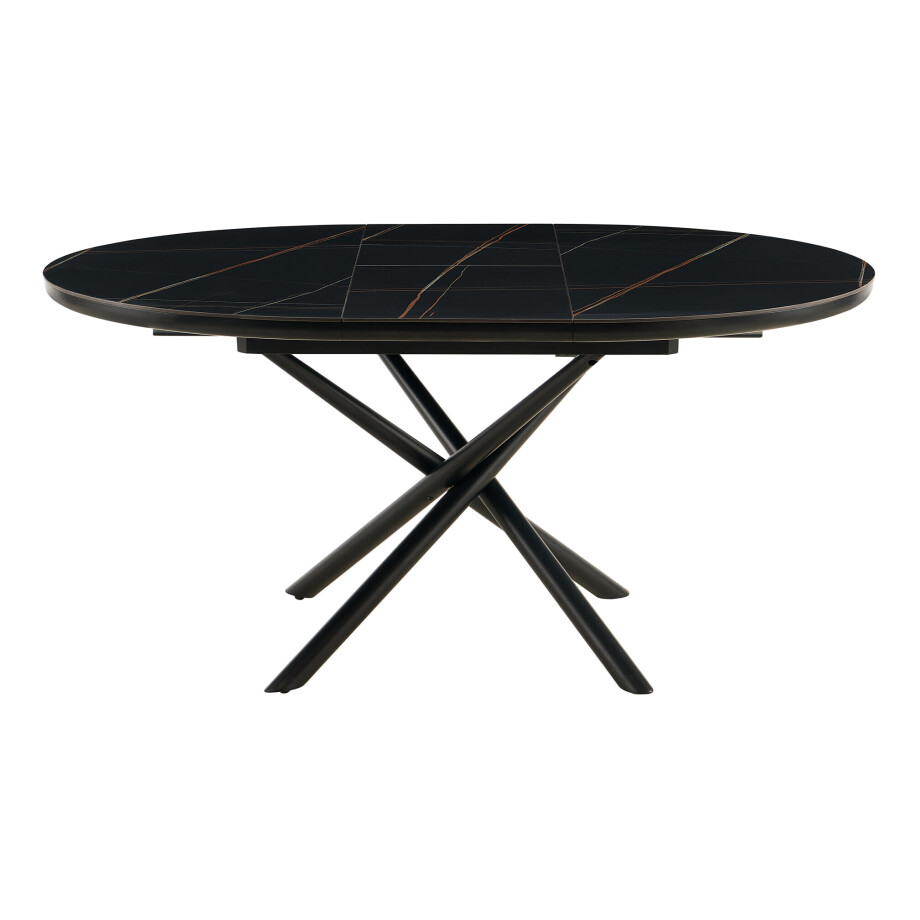 Artistiq Uitschuifbare Eettafel 'Arminda' 120 / 160 x 120cm, kleur zwart afbeelding 1