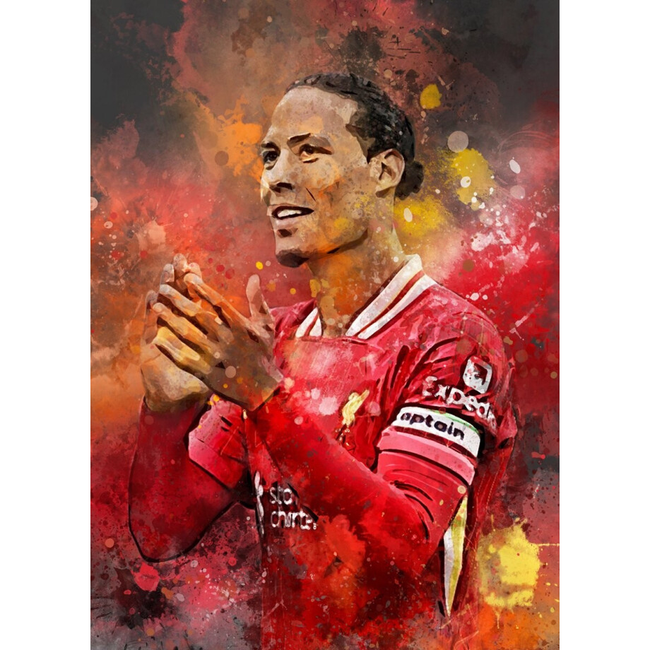 Van Dijk poster - Voetbal wanddecoratie Virgil van Dijk - A0 poster - 84.1x118.9 cm - Semi glossy fotopapier - Voetbal fan poster - Unieke poster cadeau voor een echte voetbalfan Van Dijk poster - Voetbal wanddecoratie Virgil van Dijk - A0 poster - 84.1x118.9 cm - Semi glossy fotopapier - Voetbal fan poster - Unieke poster cadeau voor een echte voetbalfan afbeelding 1