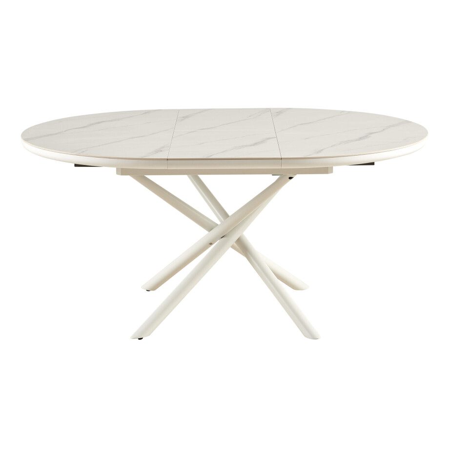 Artistiq Uitschuifbare Eettafel 'Arminda' 120 / 160 x 120cm, kleur wit afbeelding 1