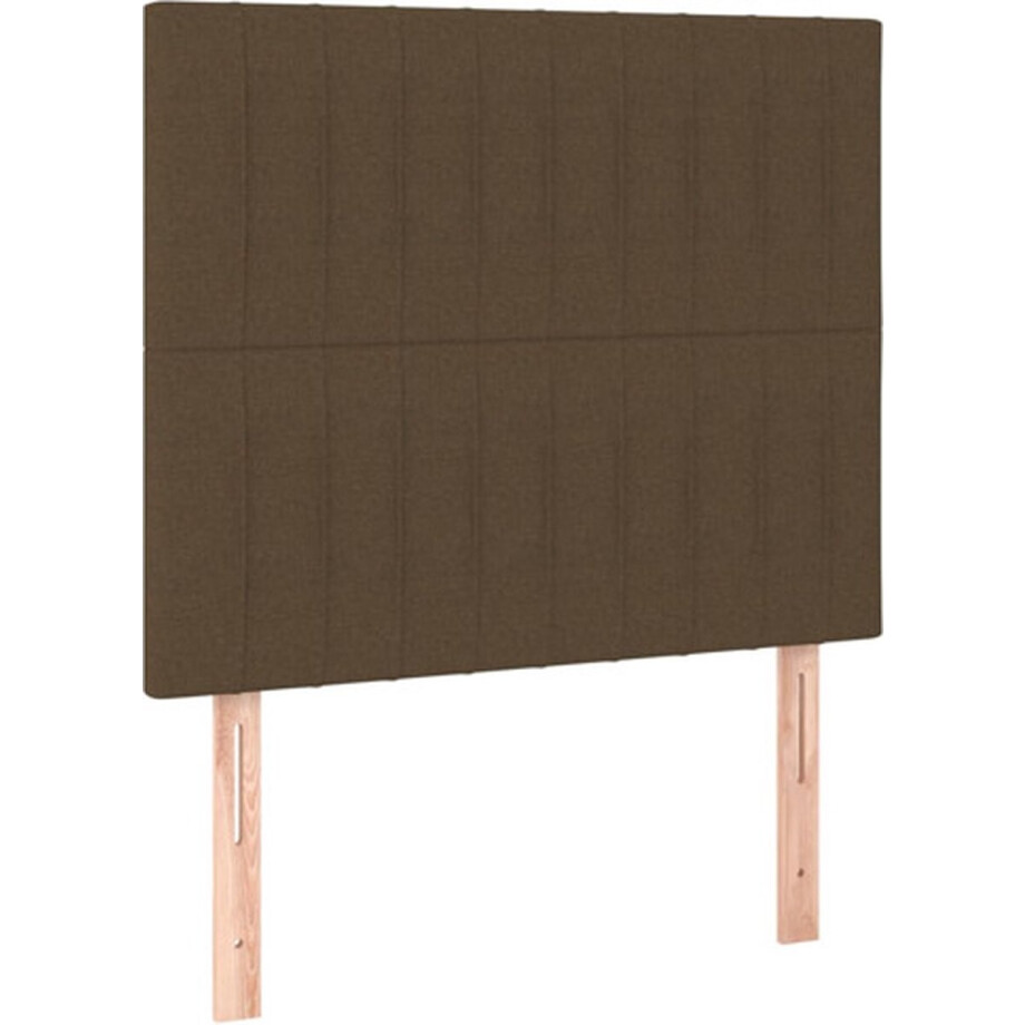vidaXL - Hoofdbord - donkerbruin - 90x5x118/128 - cm - Stof afbeelding 1