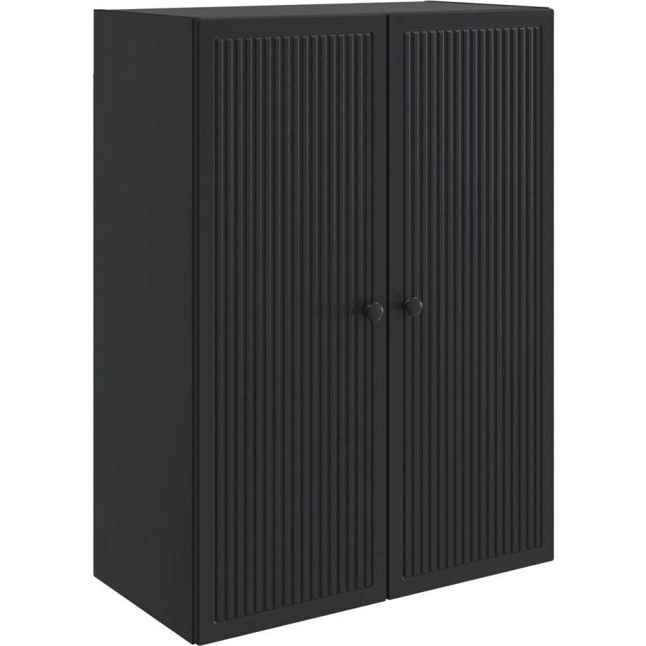 vidaXL - Wandkast - Zwart - 66 - x - 34,5 - x - 90 - cm - Bewerkt - hout afbeelding 1