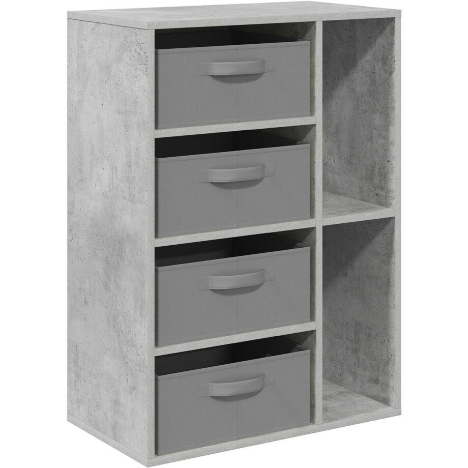 vidaXL - Dressoir - Betongrijs - 60 - x - 33,5 - x - 84 - cm vidaXL - Dressoir - Betongrijs - 60 - x - 33,5 - x - 84 - cm afbeelding 1