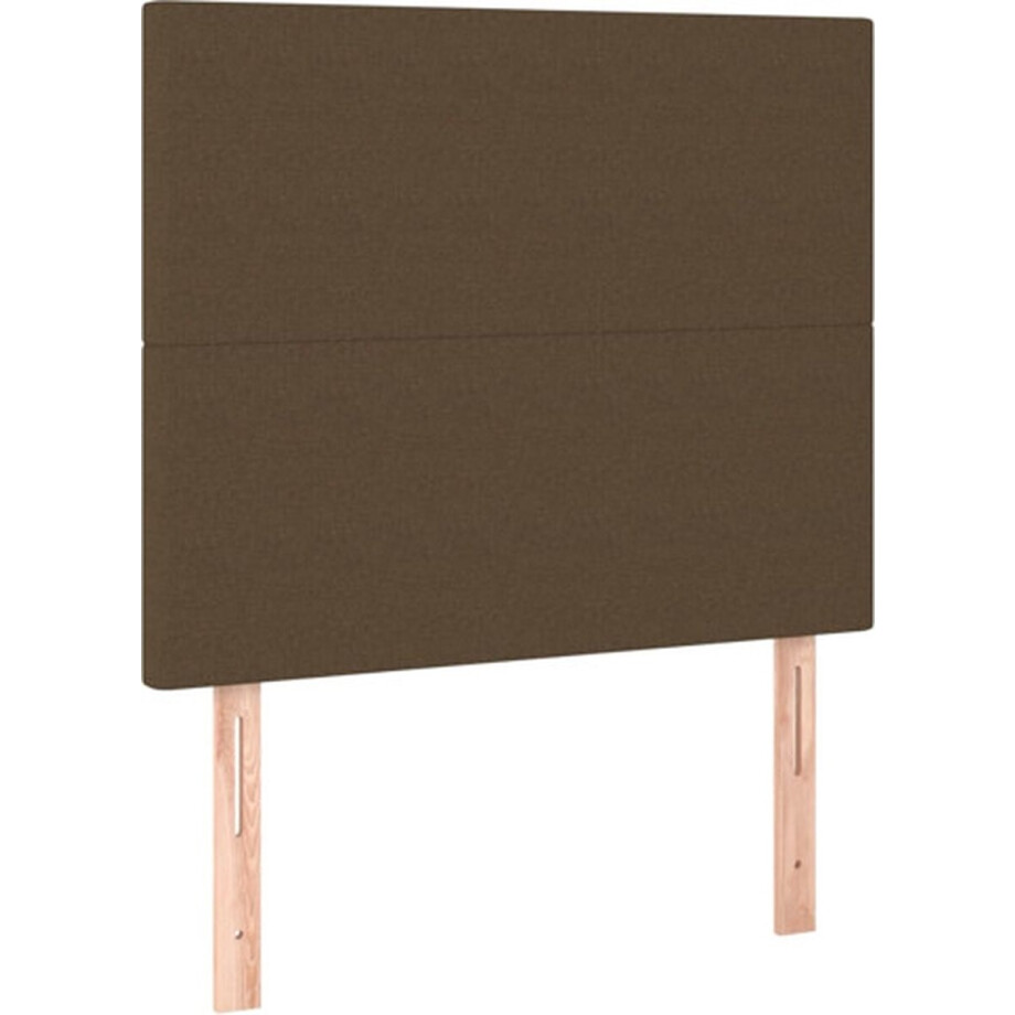 vidaXL - Hoofdbord - donkerbruin - 100x5x118/128 - cm - Stof afbeelding 1