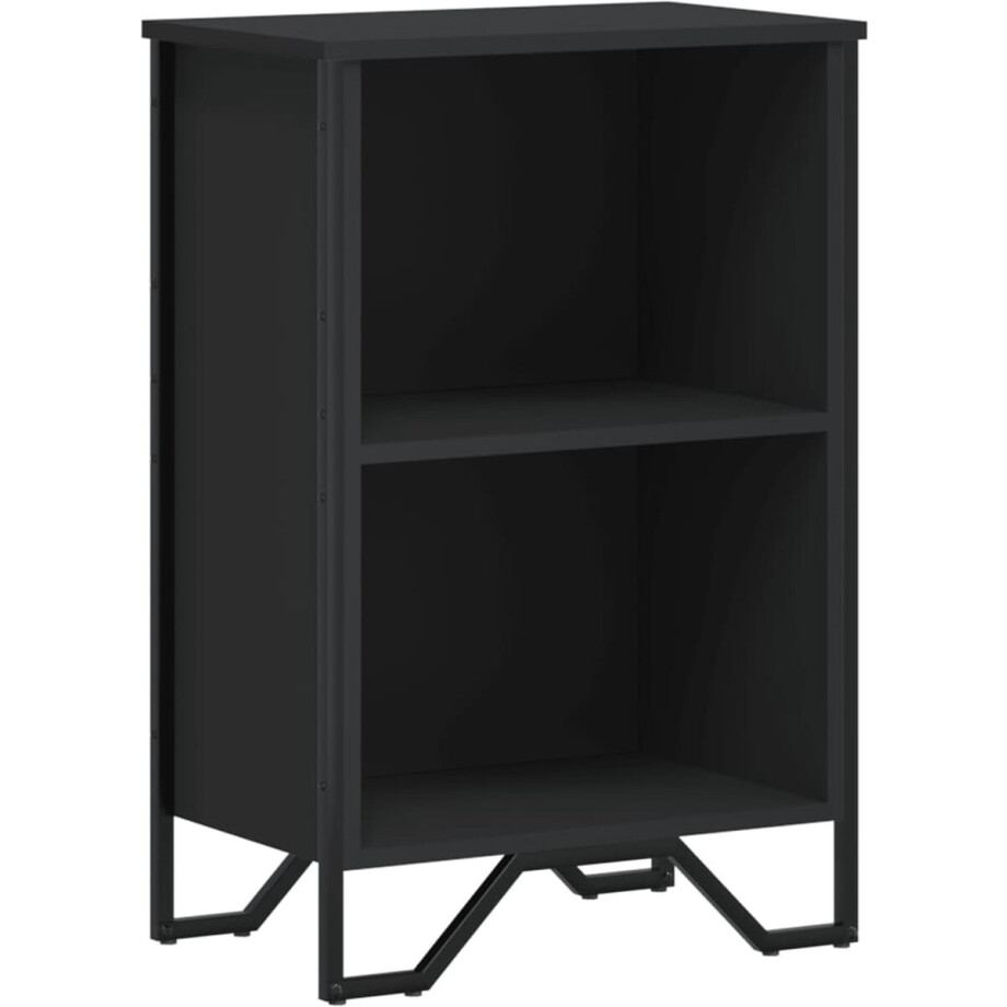 vidaXL - Boekenkast - 50x31x74,5 - cm - bewerkt - hout - zwart afbeelding 1