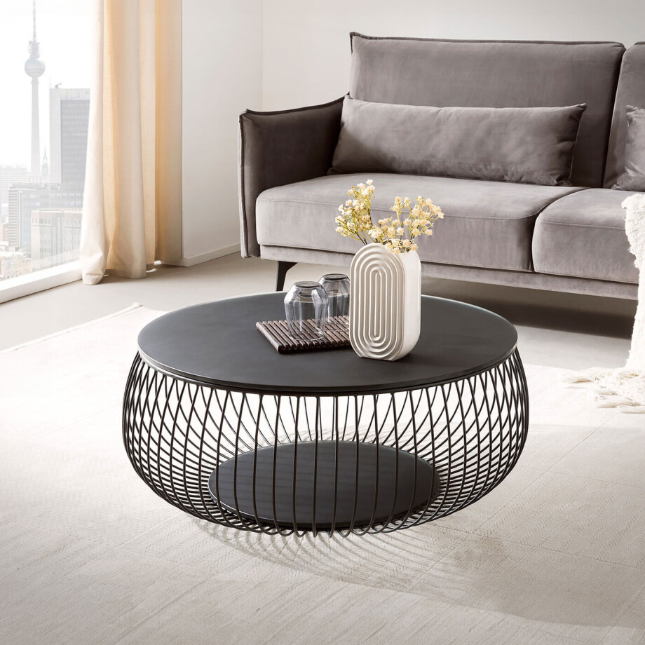 Artistiq Salontafel 'Johathan' 86cm, kleur zwart afbeelding 1