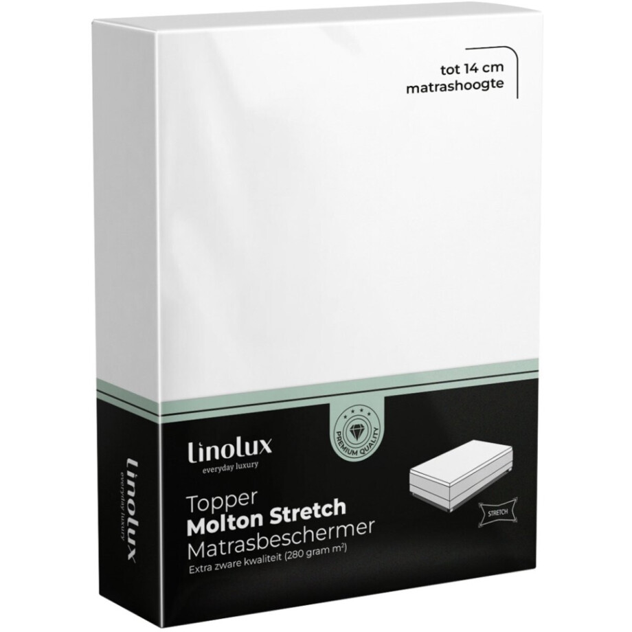 Linolux Molton Topper Hoeslaken Stretch de Luxe 180x210-200x220 Linolux Molton Topper Hoeslaken Stretch de Luxe 180x210-200x220 afbeelding 1