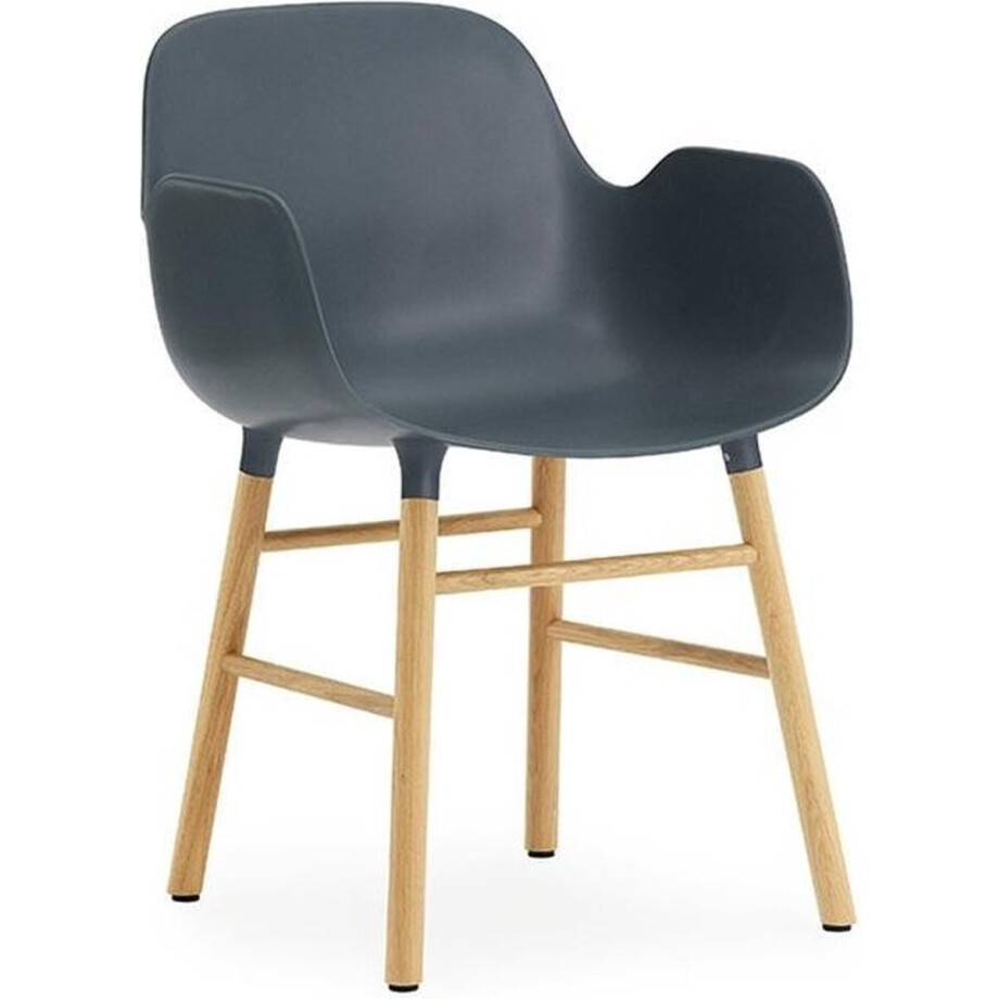 Normann Copenhagen Form Chair - Stoel - Blauw met eiken onderstel afbeelding 1