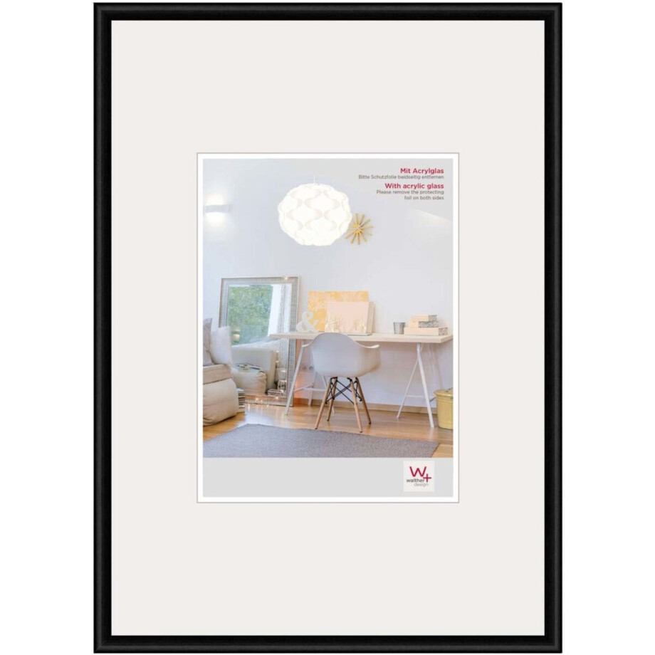 Walther New Lifestyle - Kunststof lijst - Fotoformaat 29,7x42 cm (DIN A3) - Zwart afbeelding 1