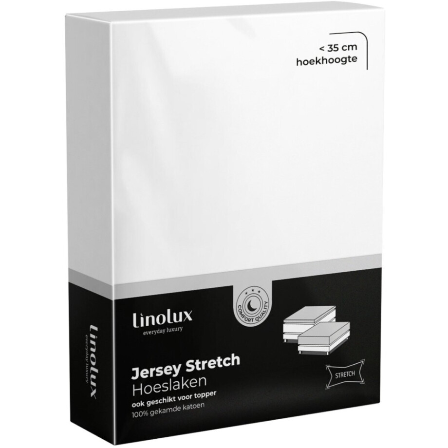 Linolux (topper) Hoeslaken Jersey White 180x200 afbeelding 1