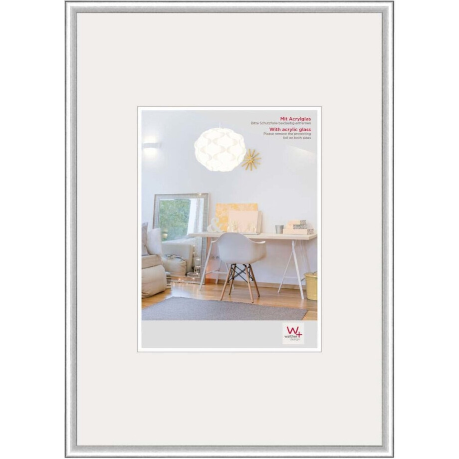 Walther New Lifestyle - Kunststof lijst - Fotoformaat 29,7x42 cm (DIN A3) - Zilver afbeelding 1