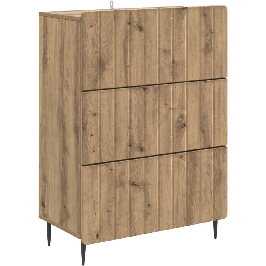 vidaXL - Ladekast - Artisanaal - eiken - 66 - x - 34,5 - x - 92 - cm - Bewerkt - hout vidaXL - Ladekast - Artisanaal - eiken - 66 - x - 34,5 - x - 92 - cm - Bewerkt - hout afbeelding 1