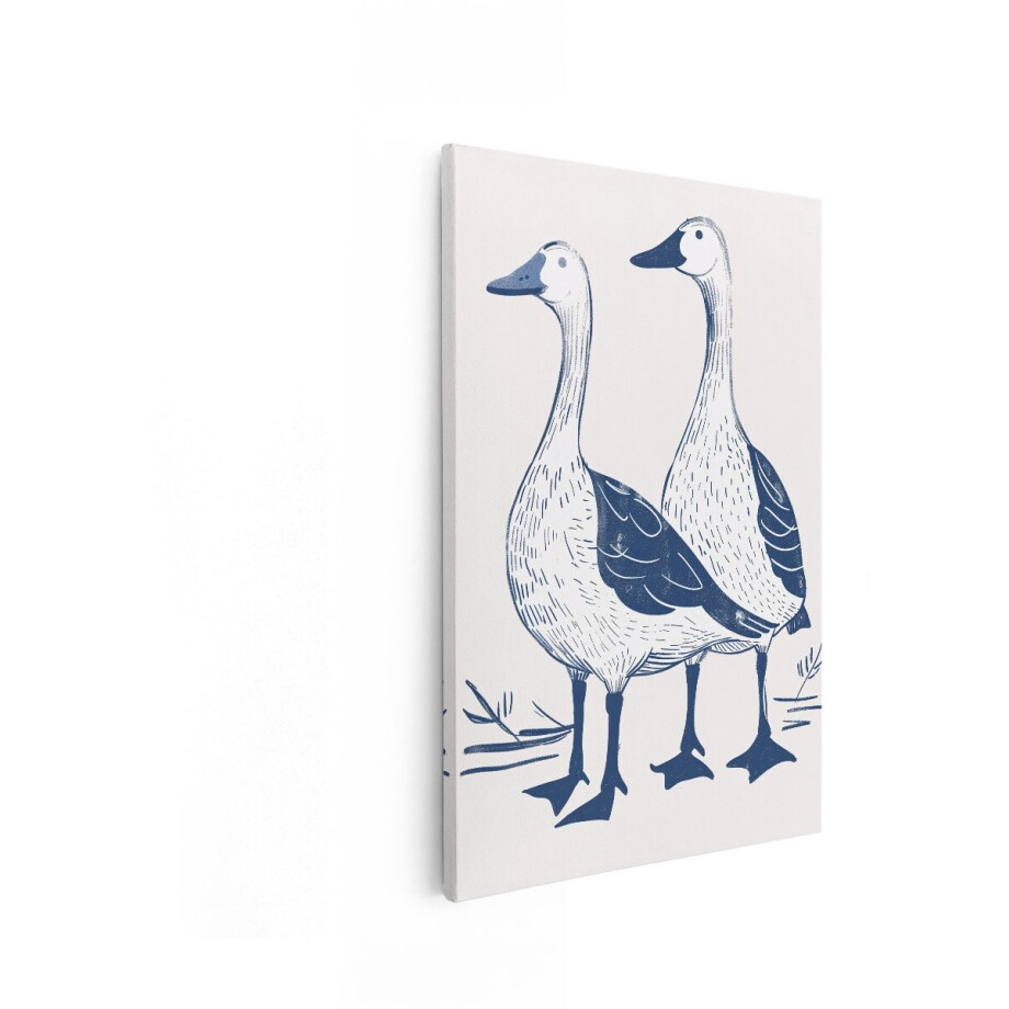 Artaza Canvas Schilderij Ganzen - 80x120 cm - Wanddecoratie Vogels - Muurdecoratie Landelijk - Decoratie Dieren - Blauw Artaza Canvas Schilderij Ganzen - 80x120 cm - Wanddecoratie Vogels - Muurdecoratie Landelijk - Decoratie Dieren - Blauw afbeelding 1