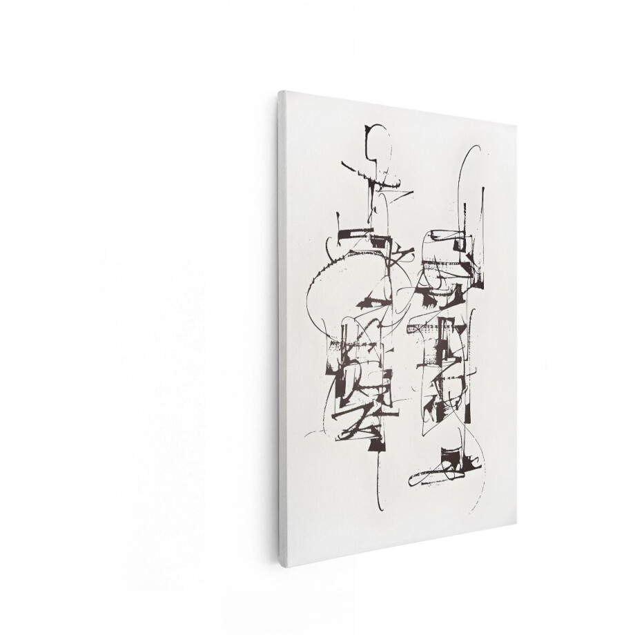 Artaza Canvas Schilderij Abstract - 80x120 cm - Wanddecoratie Modern - Muurdecoratie Zwart Wit - Decoratie Kalligrafie - Schilderijen Op Canvas Artaza Canvas Schilderij Abstract - 80x120 cm - Wanddecoratie Modern - Muurdecoratie Zwart Wit - Decoratie Kalligrafie - Schilderijen Op Canvas afbeelding 1