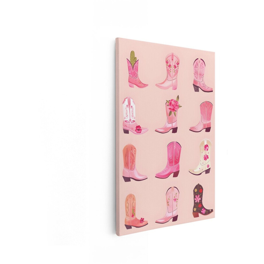 Artaza Canvas Schilderij Cowboylaarzen - 60x90 cm - Wanddecoratie Roze Bloemen - Muurdecoratie Slaapkamer - Decoratie Western Stijl Artaza Canvas Schilderij Cowboylaarzen - 60x90 cm - Wanddecoratie Roze Bloemen - Muurdecoratie Slaapkamer - Decoratie Western Stijl afbeelding 1