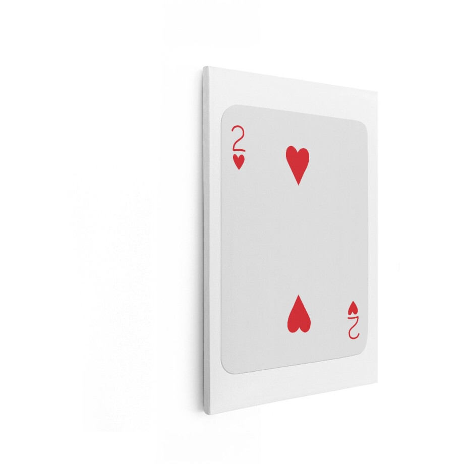 Artaza Canvas Schilderij Speelkaart Harten Twee - 80x120 cm - Wanddecoratie Hart - Muurdecoratie Poker - Decoratie Kaartspel - Rood Artaza Canvas Schilderij Speelkaart Harten Twee - 80x120 cm - Wanddecoratie Hart - Muurdecoratie Poker - Decoratie Kaartspel - Rood afbeelding 1