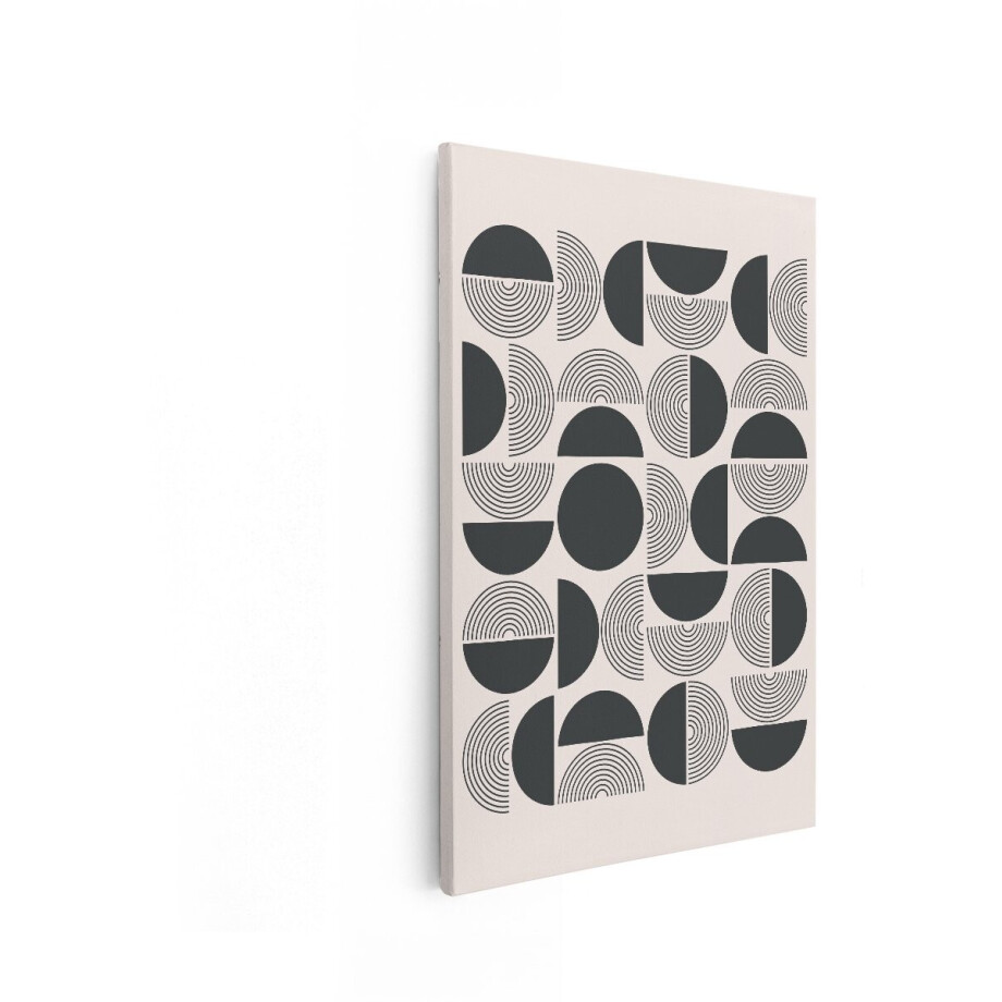 Artaza Canvas Schilderij Abstract - 80x120 cm - Wanddecoratie Geometrisch Patroon - Muurdecoratie Boho - Decoratie Zwart Beige Artaza Canvas Schilderij Abstract - 80x120 cm - Wanddecoratie Geometrisch Patroon - Muurdecoratie Boho - Decoratie Zwart Beige afbeelding 1