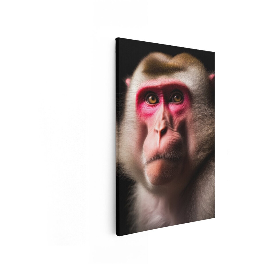 Artaza Canvas Schilderij Close-Up Portret van een Aap met Opvallende Rode Gezichtskenmerken - 20x30 cm - Klein - Wanddecoratie Woonkamer - Schilderijen - Muurdecoratie Artaza Canvas Schilderij Close-Up Portret van een Aap met Opvallende Rode Gezichtskenmerken - 20x30 cm - Klein - Wanddecoratie Woonkamer - Schilderijen - Muurdecoratie afbeelding 1