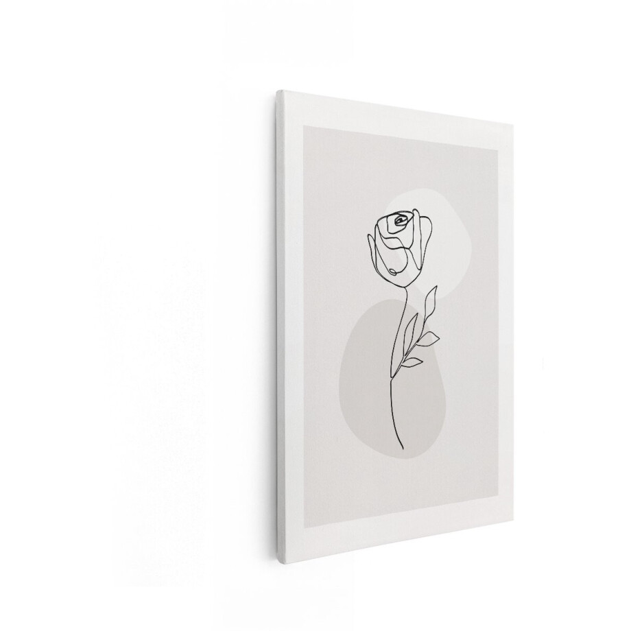 Artaza Canvas Schilderij Minimalistische Lijntekening van een Roos met Abstracte Vormen op de Achtergrond - 80x120 cm - Groot - Wanddecoratie Woonkamer - Schilderijen - Muurdecoratie Artaza Canvas Schilderij Minimalistische Lijntekening van een Roos met Abstracte Vormen op de Achtergrond - 80x120 cm - Groot - Wanddecoratie Woonkamer - Schilderijen - Muurdecoratie afbeelding 1