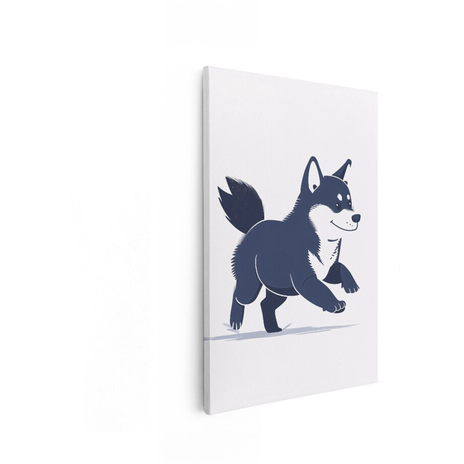 Artaza Canvas Schilderij Hond - 60x90 cm - Wanddecoratie Kinderkamer - Muurdecoratie Shiba Inu - Decoratie Jongenskamer - Blauw Artaza Canvas Schilderij Hond - 60x90 cm - Wanddecoratie Kinderkamer - Muurdecoratie Shiba Inu - Decoratie Jongenskamer - Blauw afbeelding 1
