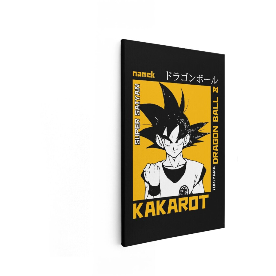 Artaza Canvas Schilderij Goku Kakarot Super Saiyan Dragon Ball Z Anime Poster - 80x120 cm - Groot - Wanddecoratie Woonkamer - Schilderijen - Muurdecoratie afbeelding 1