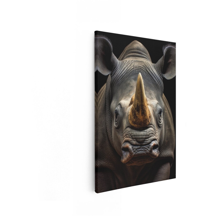 Artaza Canvas Schilderij Neushoorn - 60x90 cm - Wanddecoratie Dieren - Muurdecoratie Portret - Decoratie Afrika - Schilderijen Op Canvas Artaza Canvas Schilderij Neushoorn - 60x90 cm - Wanddecoratie Dieren - Muurdecoratie Portret - Decoratie Afrika - Schilderijen Op Canvas afbeelding 1