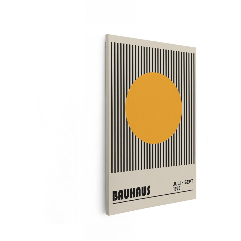 Artaza Canvas Schilderij Bauhaus-Poster met Oranje Cirkel en Zwarte Verticale Lijnen - 20x30 cm - Klein - Wanddecoratie Woonkamer - Schilderijen - Muurdecoratie Artaza Canvas Schilderij Bauhaus-Poster met Oranje Cirkel en Zwarte Verticale Lijnen - 20x30 cm - Klein - Wanddecoratie Woonkamer - Schilderijen - Muurdecoratie afbeelding 1