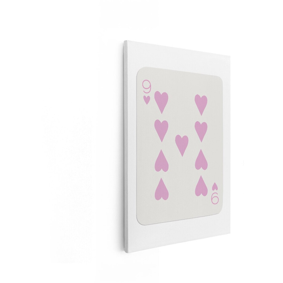 Artaza Canvas Schilderij Negen Van Harten - 20x30 cm - Wanddecoratie Pastelroze - Muurdecoratie Minimalistisch - Kamer Accessoires afbeelding 1