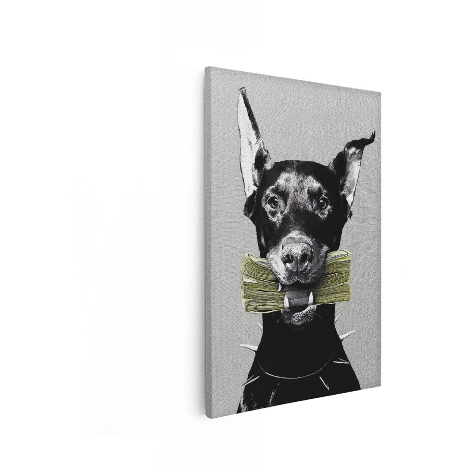 Artaza Canvas Schilderij Doberman Hond - 40x60 cm - Wanddecoratie Dieren - Muurdecoratie Zwart Wit - Decoratie Dollar Schilderij Artaza Canvas Schilderij Doberman Hond - 40x60 cm - Wanddecoratie Dieren - Muurdecoratie Zwart Wit - Decoratie Dollar Schilderij afbeelding 1