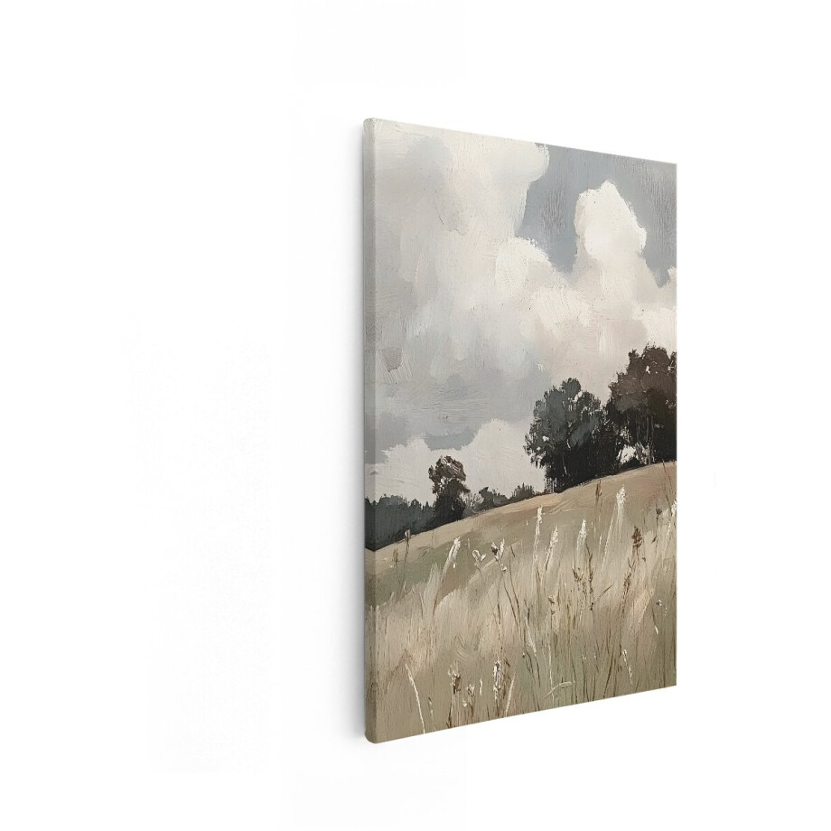 Artaza Canvas Schilderij Landschap - 60x90 cm - Wanddecoratie Landelijk - Muurdecoratie Natuur - Decoratie Bomen - Schilderijen Op Canvas afbeelding 1