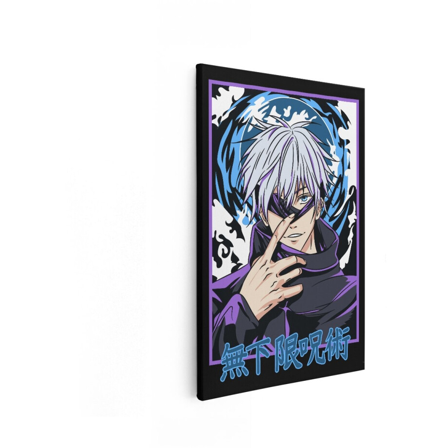 Artaza Canvas Schilderij Jujutsu Kaisen - 20x30 cm - Wanddecoratie Anime Satoru Gojo - Muurdecoratie Jongenskamer - Schilderijen Op Canvas afbeelding 1
