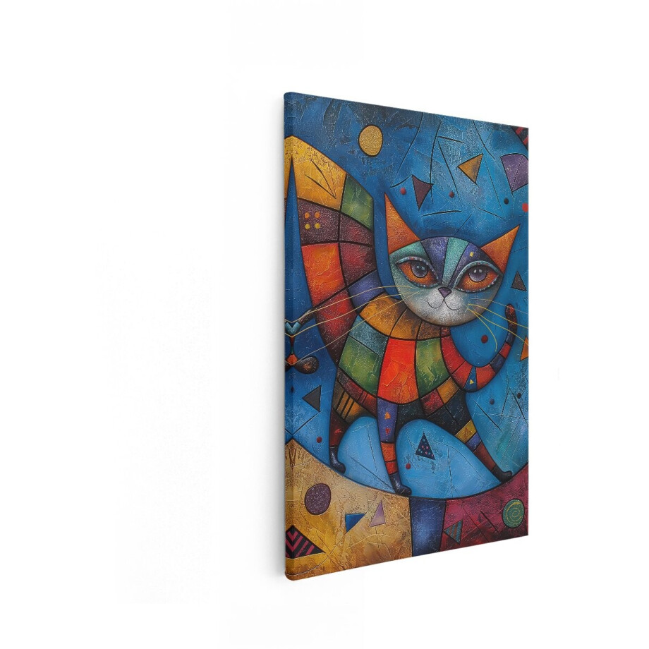 Artaza Canvas Schilderij Abstracte Kat - 60x90 cm - Wanddecoratie Abstract - Muurdecoratie Modern - Decoratie Kleurrijk Schilderij - Blauw Artaza Canvas Schilderij Abstracte Kat - 60x90 cm - Wanddecoratie Abstract - Muurdecoratie Modern - Decoratie Kleurrijk Schilderij - Blauw afbeelding 1