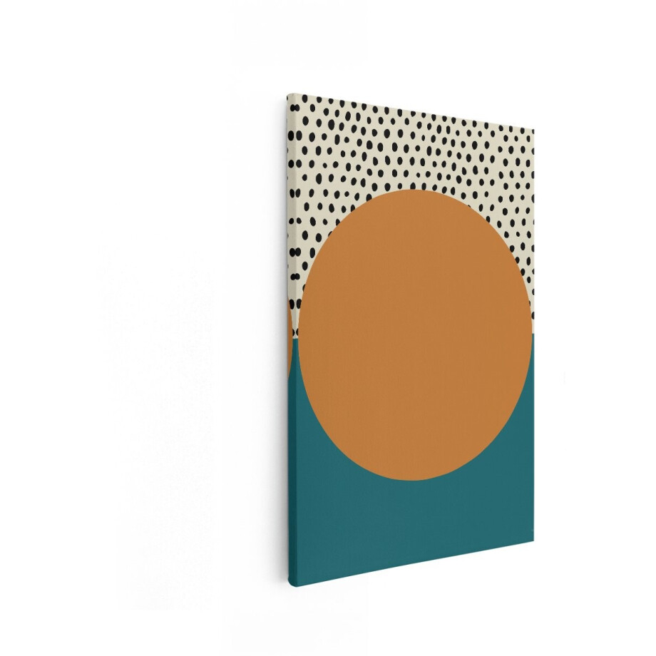 Artaza Canvas Schilderij Abstract - 40x60 cm - Wanddecoratie Boho - Muurdecoratie Geometrisch - Decoratie Aardetinten Oranje afbeelding 1