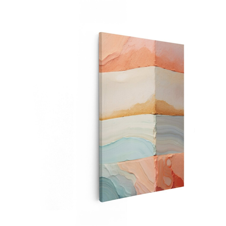 Artaza Canvas Schilderij Abstract - 40x60 cm - Wanddecoratie Pastel - Muurdecoratie Organisch - Decoratie Woonkamer - Schilderijen Op Canvas afbeelding 1