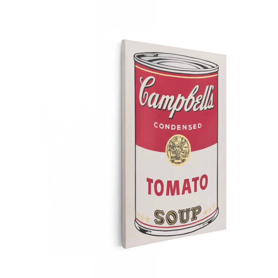Artaza Canvas Schilderij Campbell'S Tomatensoep Blikpopkunst door Andy Warhol - 60x90 cm - Wanddecoratie Woonkamer - Schilderijen - Muurdecoratie afbeelding 1
