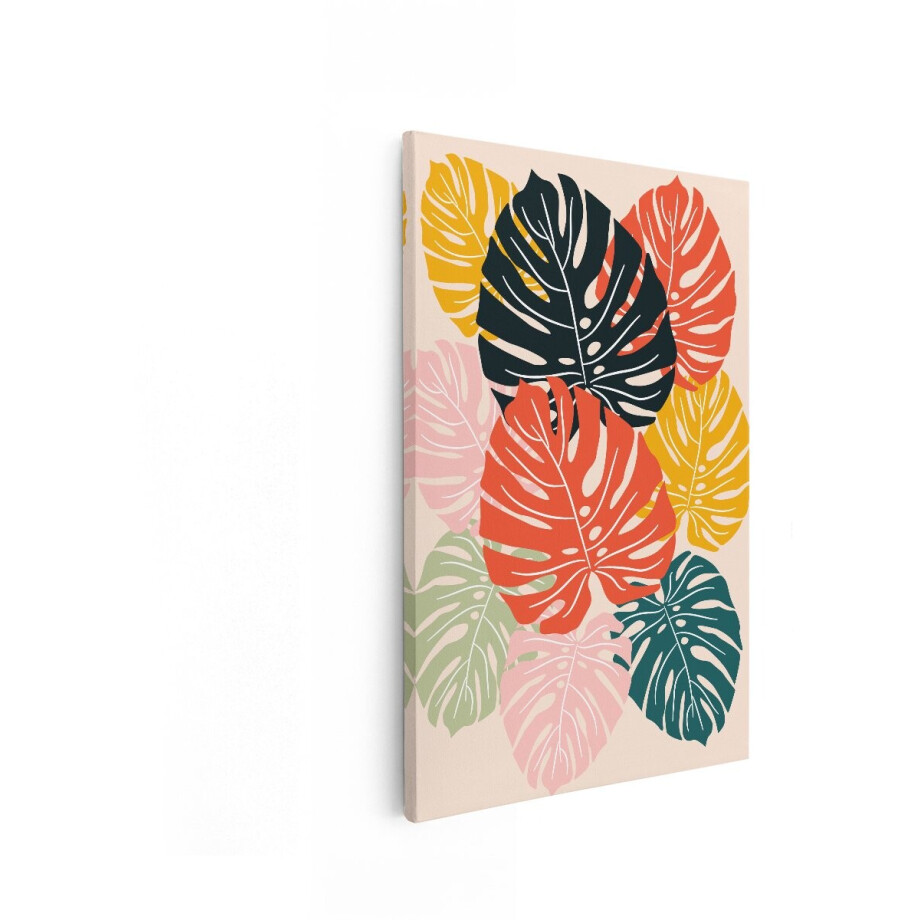 Artaza Canvas Schilderij Monstera Bladeren - 40x60 cm - Wanddecoratie Abstract - Muurdecoratie Boho - Decoratie Tropisch Kleurrijk Artaza Canvas Schilderij Monstera Bladeren - 40x60 cm - Wanddecoratie Abstract - Muurdecoratie Boho - Decoratie Tropisch Kleurrijk afbeelding 1