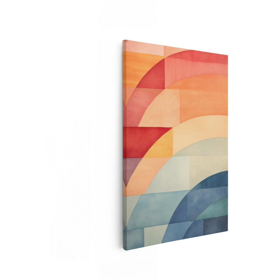 Artaza Canvas Schilderij Abstracte Schilderijen - 20x30 cm - Wanddecoratie Regenboog - Muurdecoratie Boho - Kleurrijk Woonkamer afbeelding 1