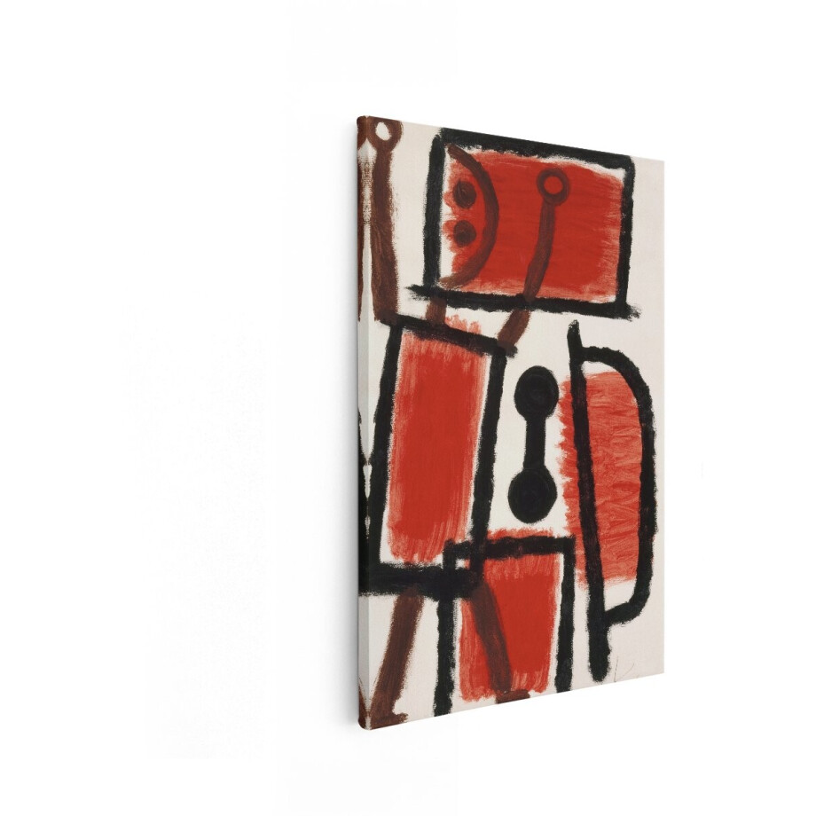 Artaza Canvas Schilderij Abstract - 40x60 cm - Wanddecoratie Modern - Muurdecoratie Geometrisch - Schilderijen Op Canvas - Rood afbeelding 1