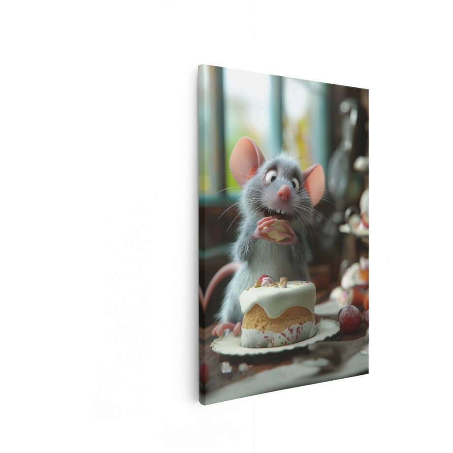 Artaza Canvas Schilderij Rat Ratatouille - 40x60 cm - Wanddecoratie Kinderkamer - Muurdecoratie Gebakje - Decoratie Jongenskamer Artaza Canvas Schilderij Rat Ratatouille - 40x60 cm - Wanddecoratie Kinderkamer - Muurdecoratie Gebakje - Decoratie Jongenskamer afbeelding 1